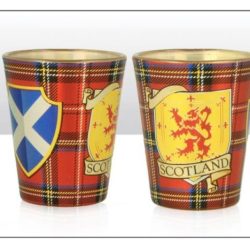 Scotland Shields Foil Shot Glass