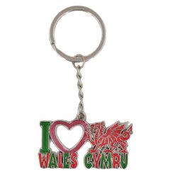 WELSH DRAGON HEART METAL KEYRING