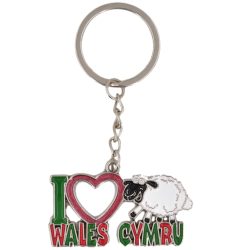 WELSH SHEEP HEART METAL KEYRING