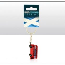 Bus Red Metal Die Cast Keyring – Scotland