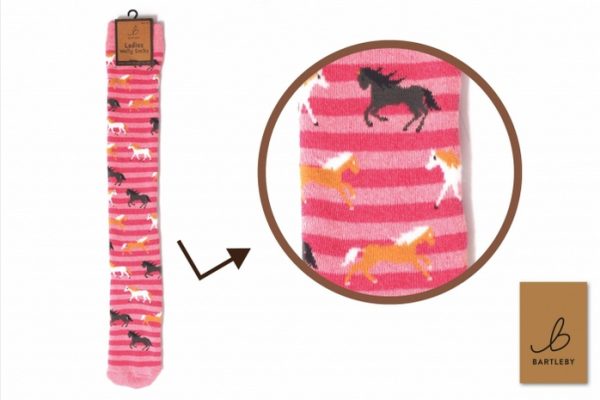 LADIES FUNKY WELLY SOCKS - GALLOPING  HORSES