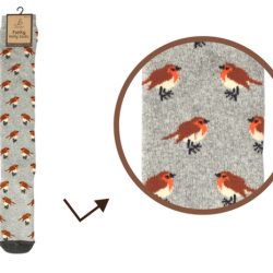 LADIES FUNKY WELLY SOCKS – GARDEN ROBIN