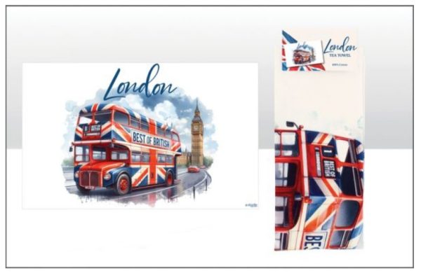 UJ London Bus Tea Towel