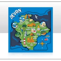 Devon Map Layered Wood Magnet