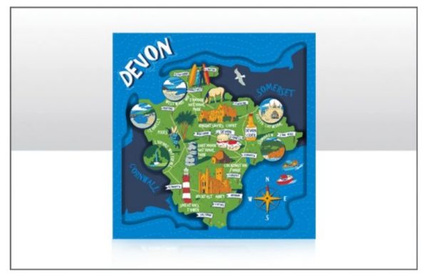 Devon Map Layered Wood Magnet