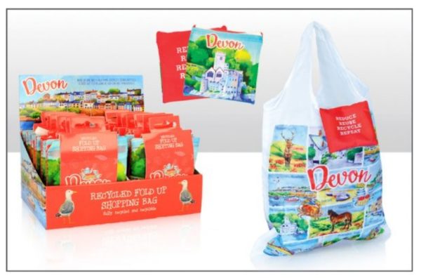 Devon Red Fold Up Shopping Bag