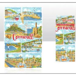 Cornwall Red lettering Tea Towel