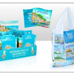 Cornwall Blue Fold Up Shopping Bag