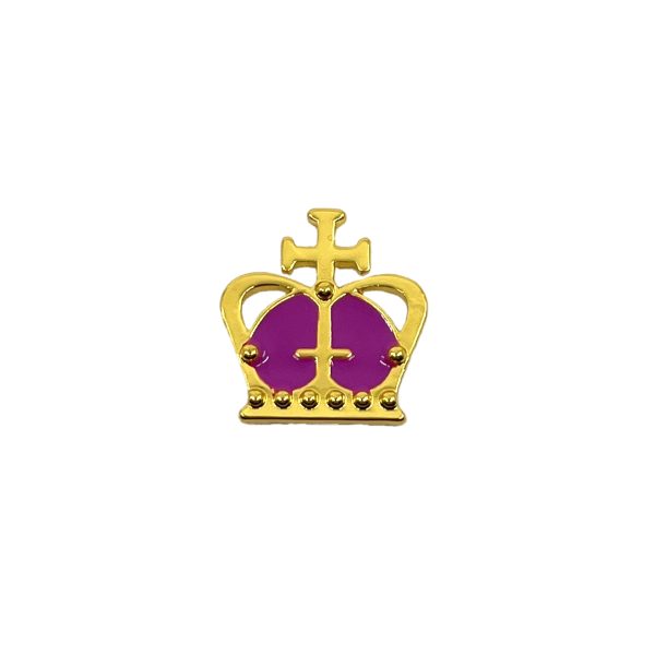Purple/Gold Crown Pin Badge