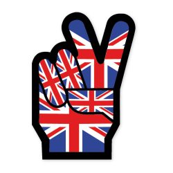 Union Jack Victory Fingers Sticker