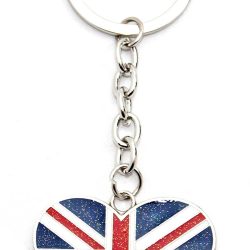 Union Jack Heart (2 sides) Keyring