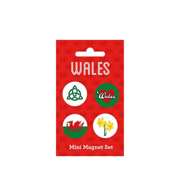 Wales Mini Crystal Magnet 4Pk