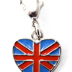UK Union Jack Heart Clip On Charm