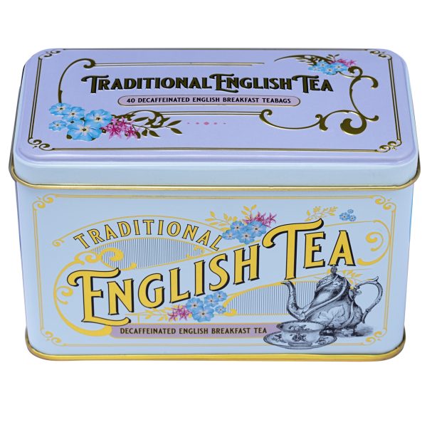 40 Teabag Tin - Decaff - Powder Blue - Image 3