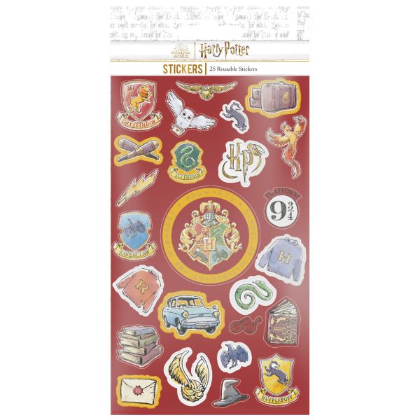 HARRY POTTER HOGWARTS 25 REUSABLE STICKERS