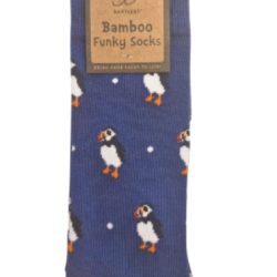 FUNKY BAMBOO SOCKS – PUFFY PUFFIN, SIZE 6-11