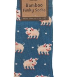 FUNKY BAMBOO SOCKS – CUTE PIG, SIZE 4-7