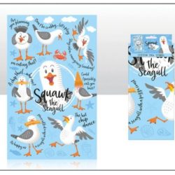 Squawk the Seagull Tea Towel