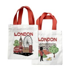 London Souvenir Big Ben & Buckingham Palace Reusable Small Tote Bag