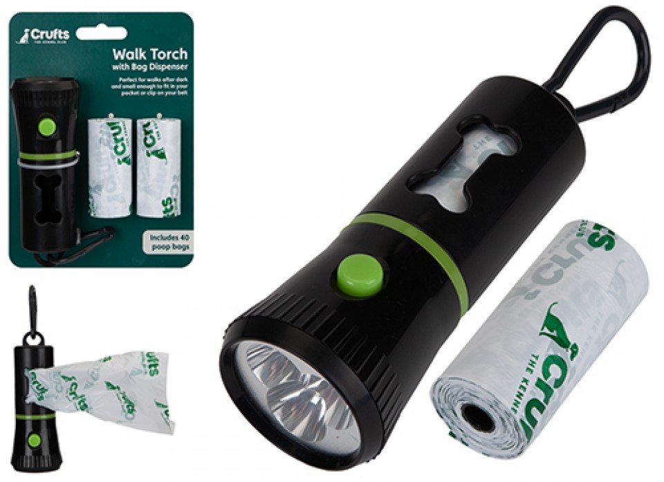 CRUFTS LED TORCH WITH POO BAGS