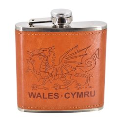 WALES PU 6oz HIP FLASK