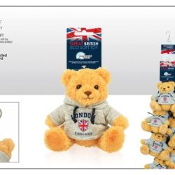 London Grey Hoodie Soft Toy 9.5cm with clip