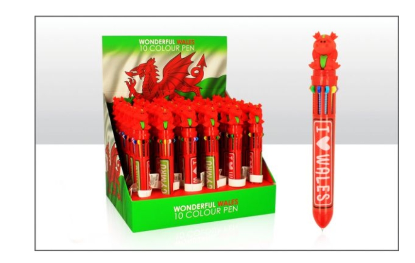 Red Dragon Topped I Love Wales 10 Colour Pen - Image 2