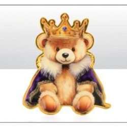 British Bears King Epoxy Gold Metal Magnet