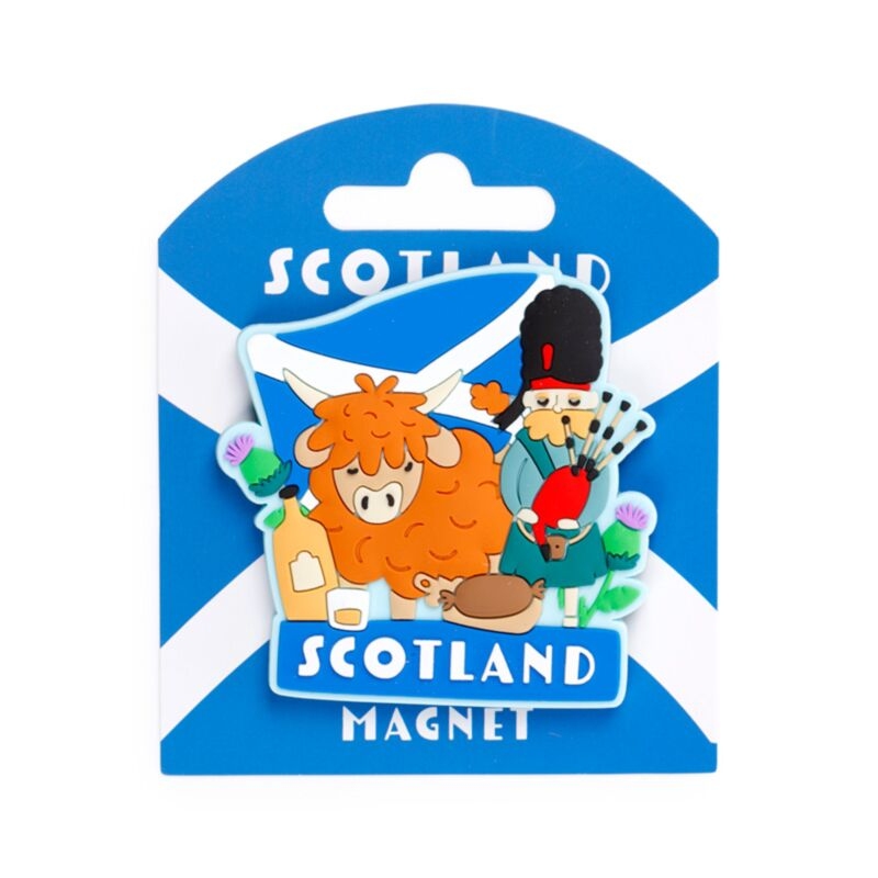 Highland Coo & Piper Fridge Magnet