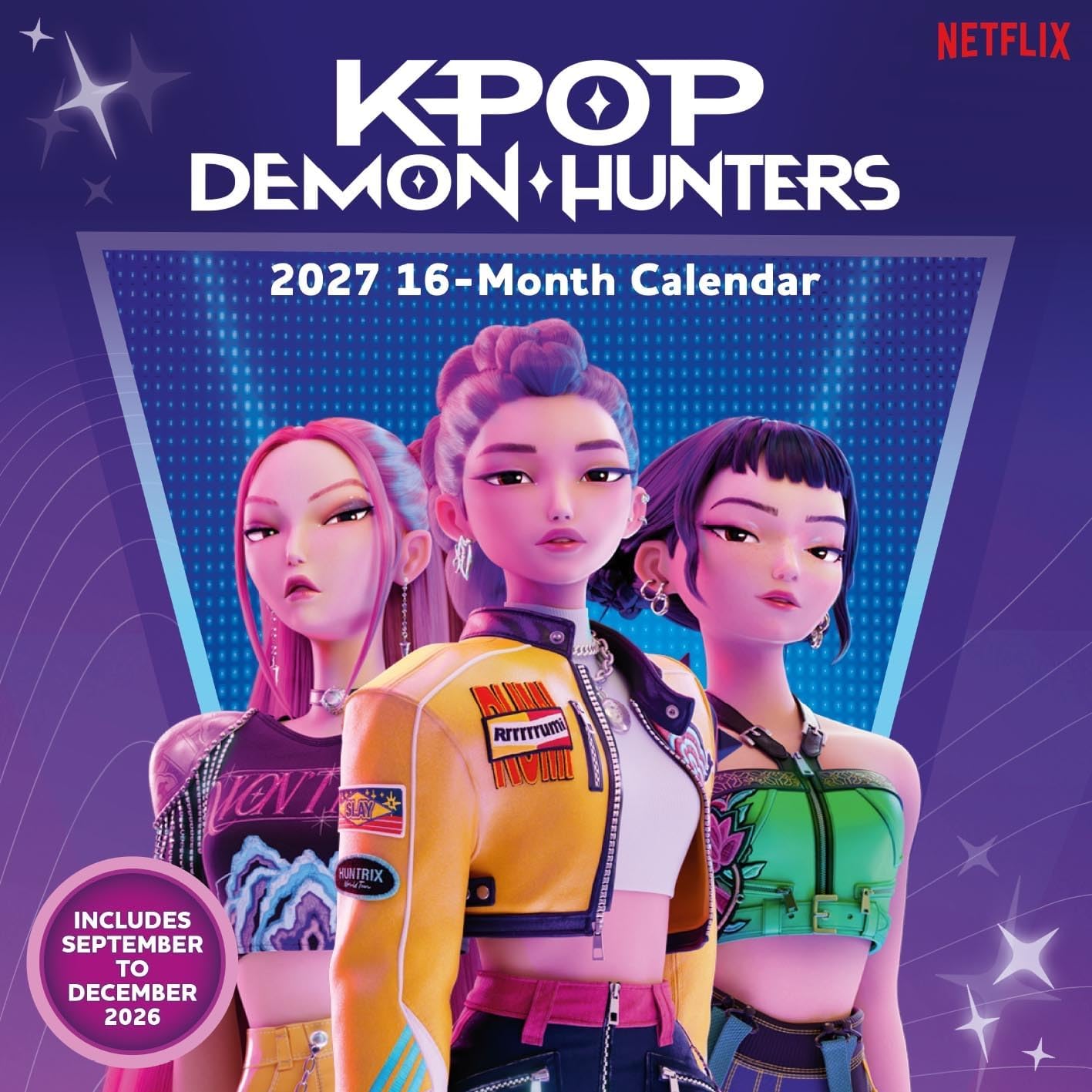 K-POP DEMON HUNTERS 2027 Square Wall Calendar 30x30cm
