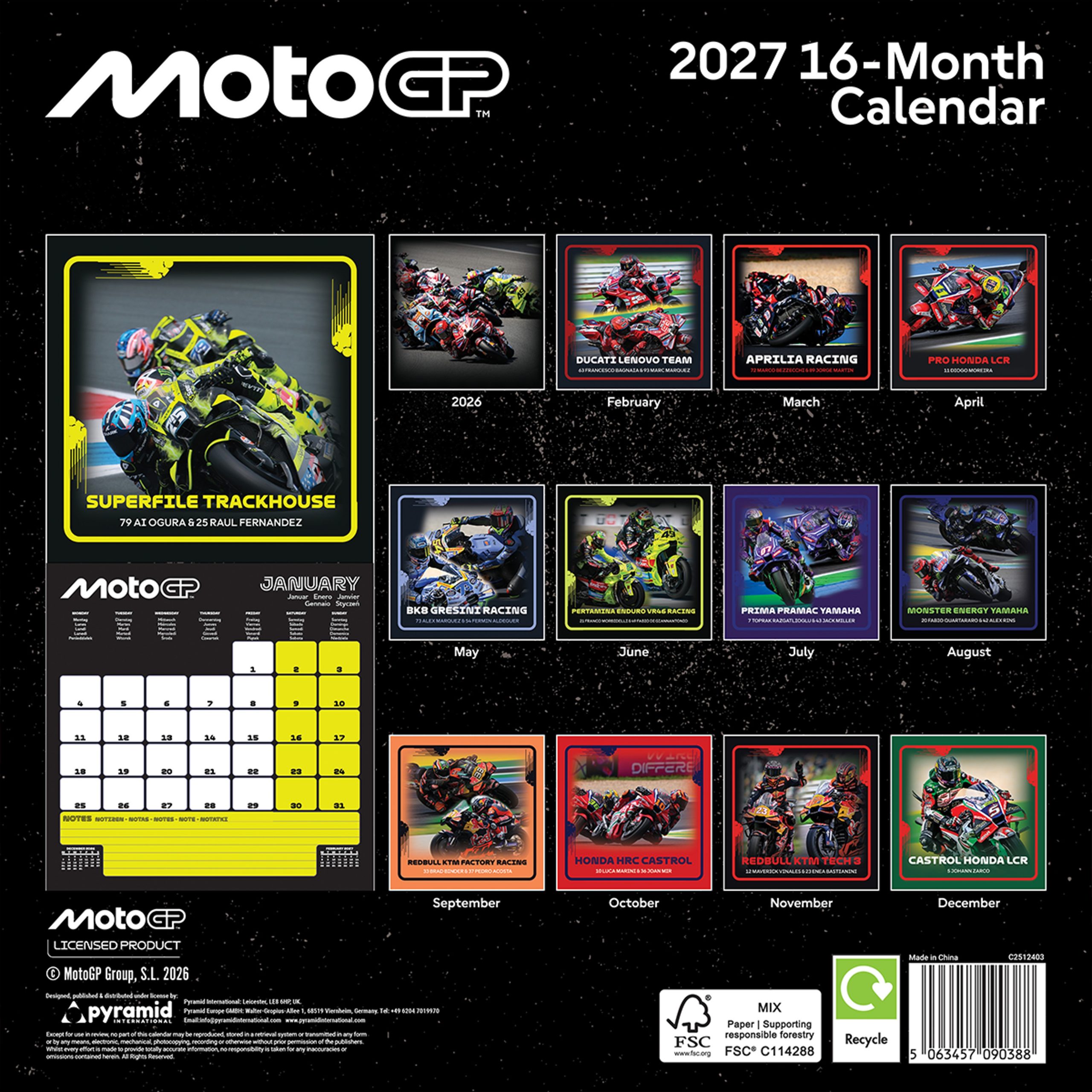 MOTO GP 2027 30x30 SQUARE CALENDAR - Image 2
