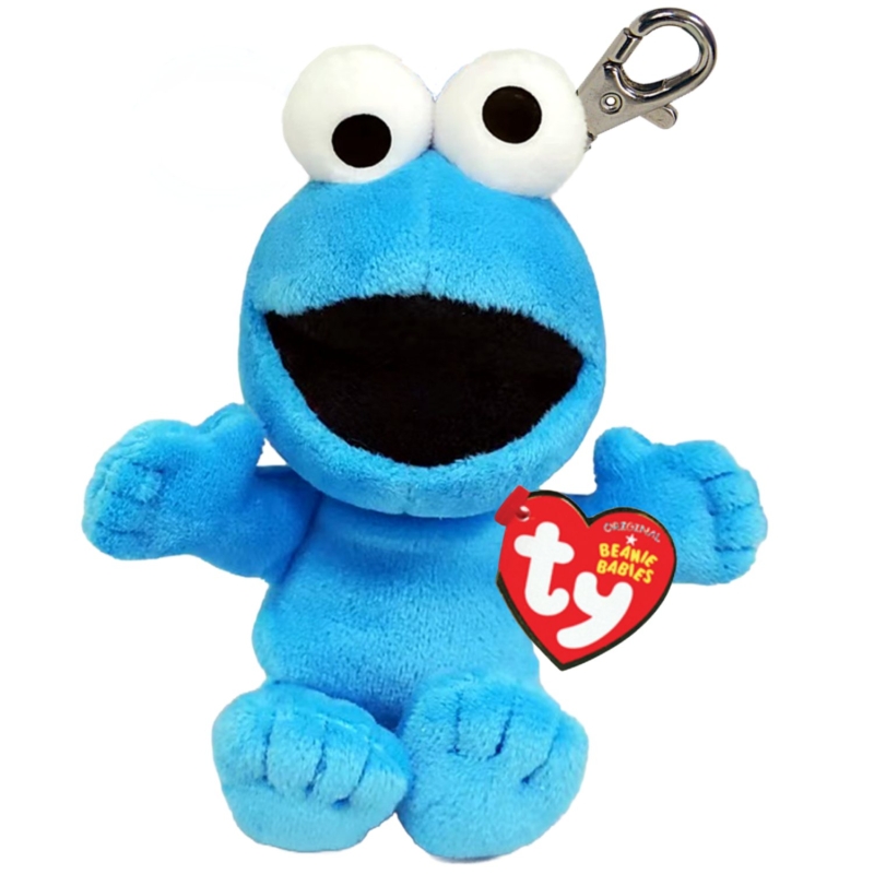 TY BEANIE COOKIE MONSTER - SESAME STREET - KEY CLIP