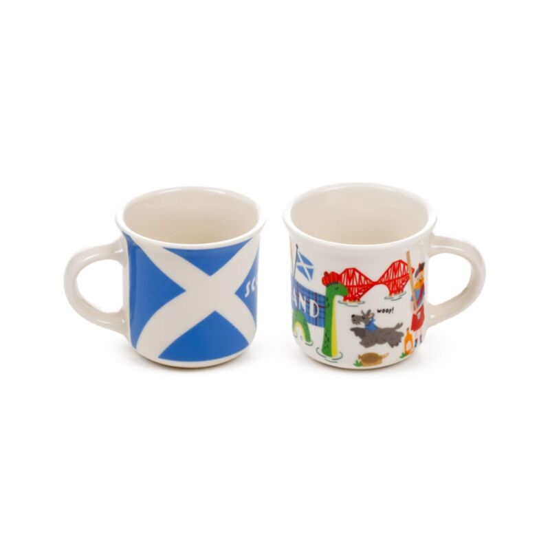 Scotland Souvenir Set of 2 Espresso Cups 75ml